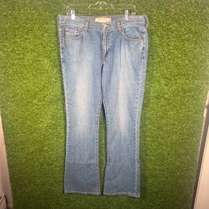 Levis 515 Boot Cut Jeans Blue Light Wash Stretch Denim Womens 12L Long